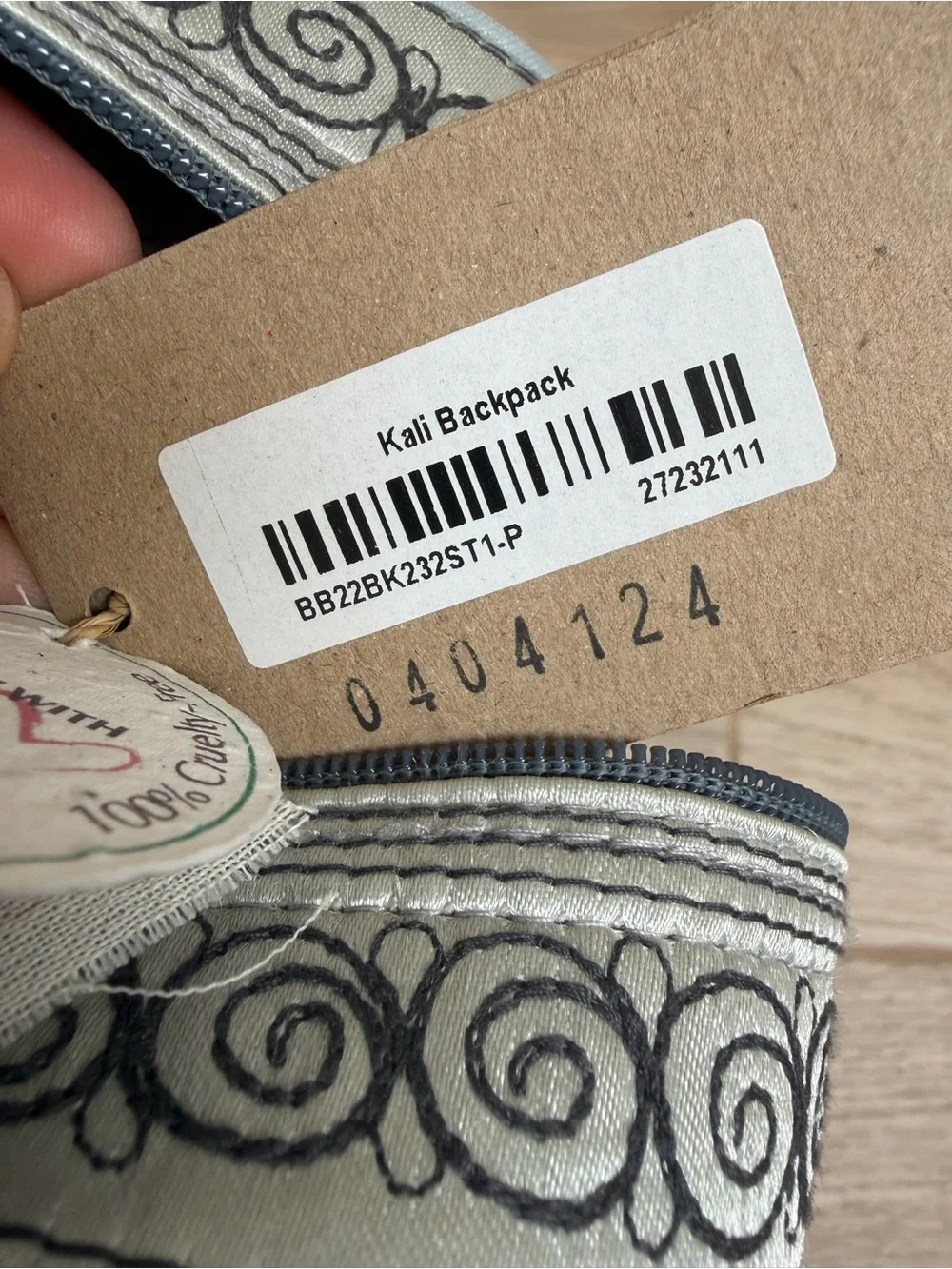 NWT Banda Kali Embroidered Geometric Crossbody Bag in Black & Cream